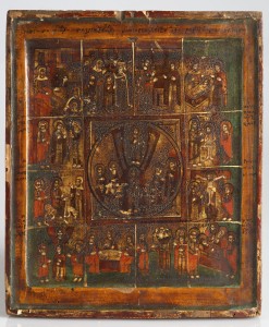 MUO-006981: Krist Pantokrator i prizori iz života Bogorodice i Krista: ikona