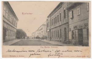 MUO-044745: Bjelovar - Trg Marije Terezije: razglednica