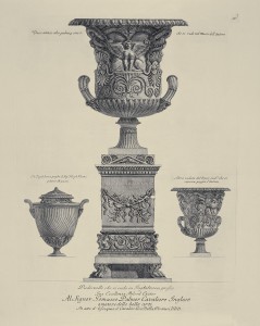 MUO-057436/46: Antičke mramorne vaze i postolje: grafika