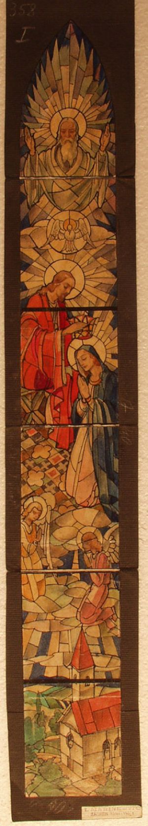 MUO-031486: Krunjenje Marije: skica za vitraj
