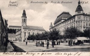 MUO-032439: Zagreb - Preradovićev trg i Crkva Preobraženja Gospodnjega: razglednica