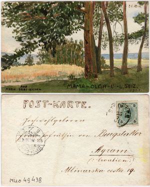 MUO-049438: Pejzaž s drvećem - Maria Dreieichen: razglednica