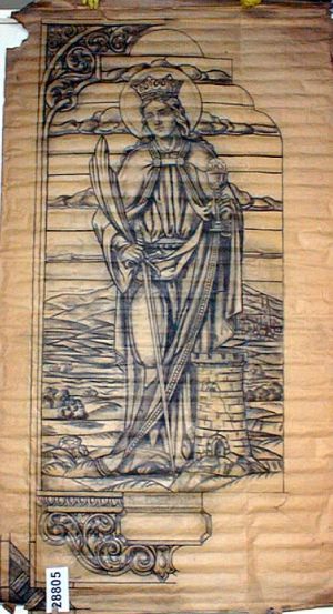 MUO-028805: sv.Barbara: nacrt za vitraj