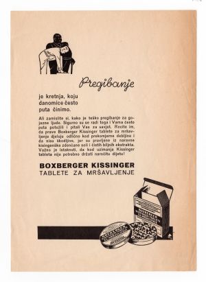 MUO-008302/19: BOXBERGER KISSINGER tablete za mršavljenje: probni otisak : oglas