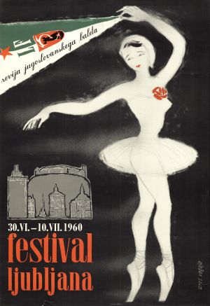 MUO-027071: Revija jugoslovanskega baleta u Ljubljani 1960: plakat