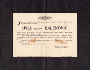 MUO-023281: Ivka udova Balenović ...: osmrtnica