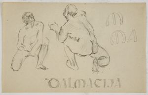 MUO-050018: Dalmacija / Dvije muške figure: crtež