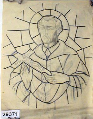 MUO-029371: Sv. Karlo Boromejski: nacrt za vitraj