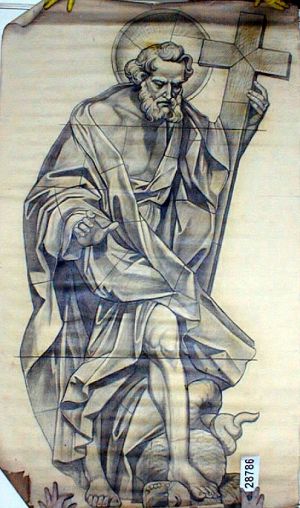 MUO-028786: Sv. Filip apostol: nacrt za vitraj