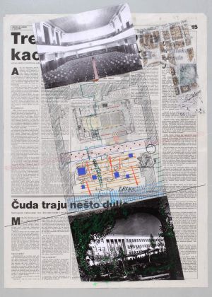 MUO-023956: ''Bijela polja za mogući Zagreb'': prijedlog za muzičku akademiju, Centar glazbenih i scenskih umjetnosti umjesto bijelog polja u središtu grada: pano