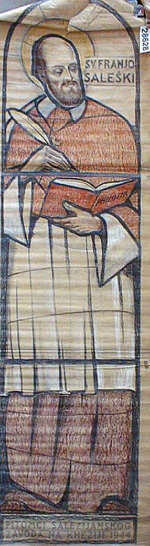 MUO-028628: Sv. Franjo Saleški: nacrt za vitraj