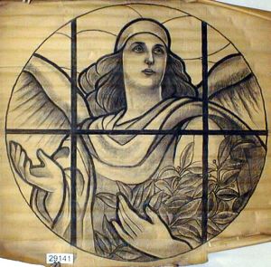 MUO-029141: Anđeo, Salezijanci: nacrt za vitraj