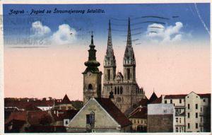MUO-032410: Zagreb - Pogled na Katedralu sa Strossmayerovog: razglednica
