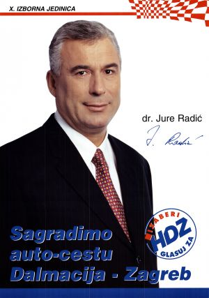 MUO-030744/09: dr. Jure Radić  Sagradimo auto-cestu Dalmacija-Zagreb: plakat