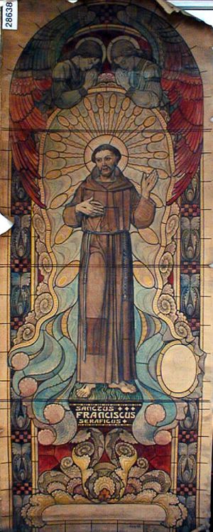 MUO-028638: Sv. Franjo Asiški: nacrt za vitraj