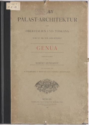 LIB-000390: Palast - Architekturen von Ober-Italien und Toscana vom XV.-XVII. Jahrhundert. ...
