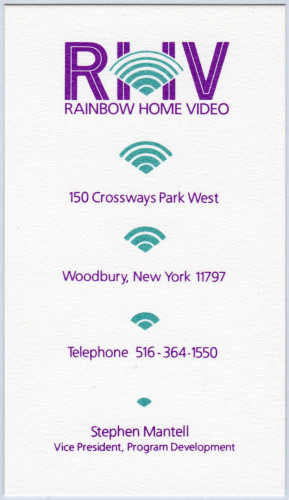 MUO-060307/04: RHV Rainbow Home Video: posjetnica
