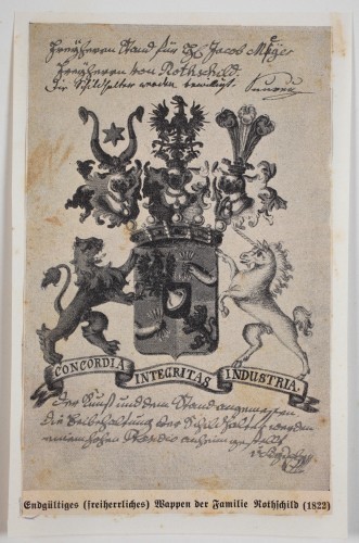 MUO-058209: Endgultiges (freiherrliches) Wappen der Familie Rotschild (1822): grafika