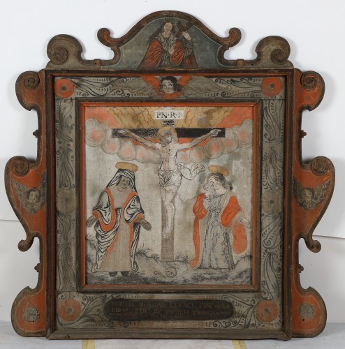 MUO-016251: Raspeće s Marijom Magdalenom (Drveni oltarić): slika