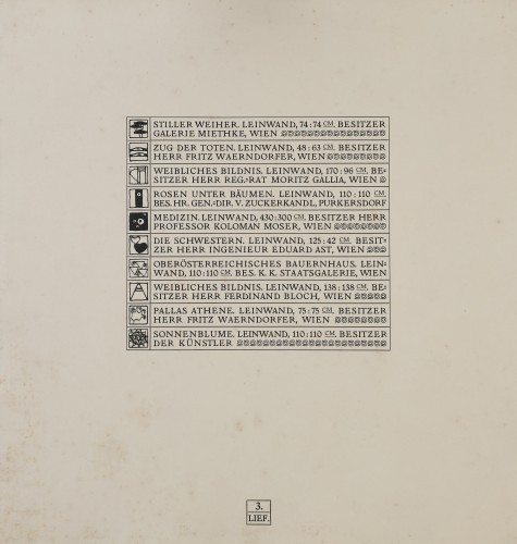 MUO-015947/01: Predlist mape reprodukcija Gustava Klimta: reprodukcija