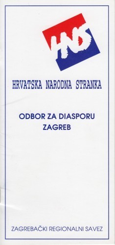 MUO-024802/02: HNS hrvatska narodna stranka odbor za diasporu: brošura