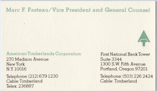 MUO-060299/04: American Timberlands Corporation: poštanska omotnica