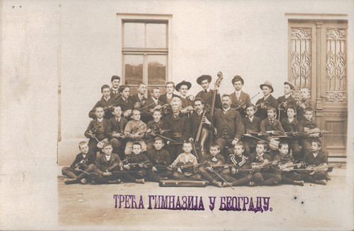 MUO-008745/657: Srbija - Beograd; Tamburaši III Gimnazije: razglednica