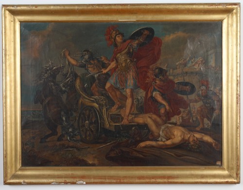 MUO-025754: Ahilej vuče mrtvog Hektora oko zidina Troje: slika