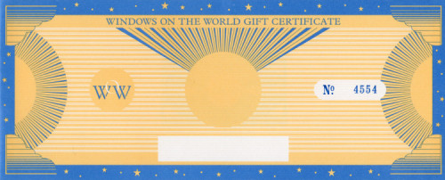 MUO-060242/03: Windows on the World Gift Certificate: kupon