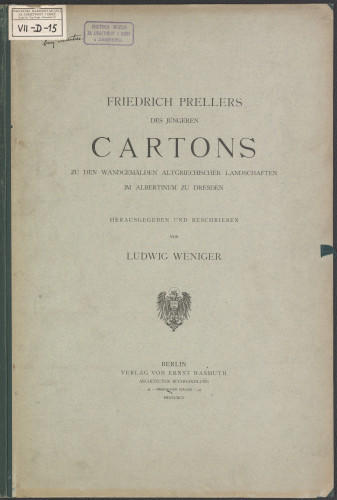 LIB-000715: Friedrichs Prellers des Jüngeren Cartons zu den Wandgemaelden altgriechischer Landschaften...