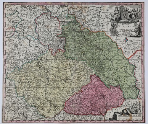 MUO-045331/96: Mappa Geographica Regnum Bohemiae cum Adiunctis Ducatu Silesiae (...): grafika