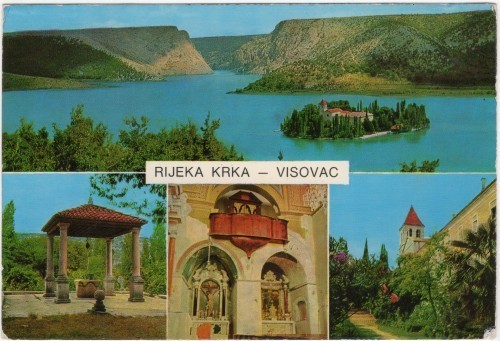 MUO-058922: RIjeka Krka - Visovac, Franjevački samostan: razglednica