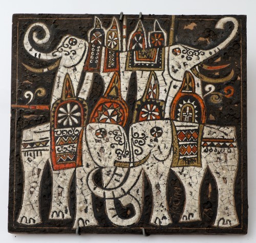 MUO-016032: "Ratnici i slonovi": ploča