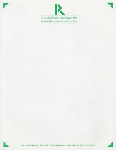 MUO-060313/01: A.G. Reyburn Associates, Inc.: memorandum