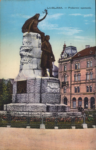 MUO-008745/1129: Slovenija - Ljubljana; Prešernov spomenik: razglednica