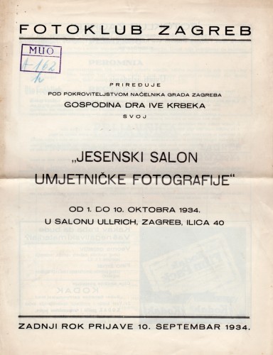 MUO-021063/02: Fotoklub Zagreb JESENSKI SALON: deplijan