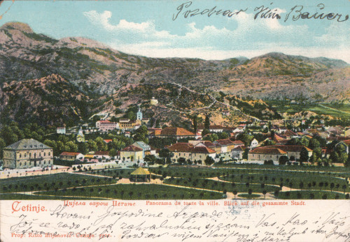 MUO-034109: Crna Gora - Cetinje; panorama: razglednica