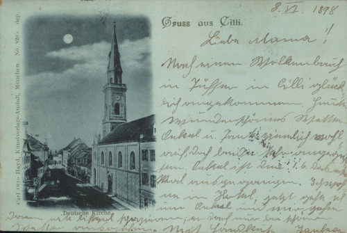 MUO-033479: Slovenija - Celje; Njemačka crkva: razglednica
