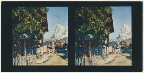 MUO-034144/05: Švicarska - Ulica u Mürrenu: stereoskopska fotografija