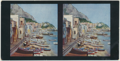 MUO-034149/04: Italija - Capri I; Ulica u Marina Grande: stereoskopska fotografija