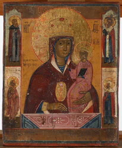 MUO-058494: Bogorodica s Isusom i četiri sveca: ikona