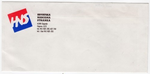 MUO-024801: HNS hrvatska narodna stranka: poštanska omotnica