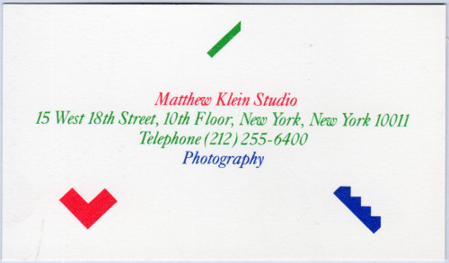 MUO-060258/02: Matthew Klein Studio: posjetnica