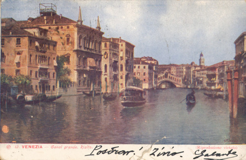 MUO-008745/1449: Venecija - Canal grande - Rialto: razglednica