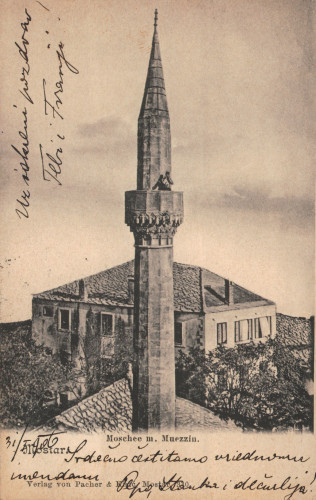 MUO-008745/561: BiH - Mostar; Džamija i mujezin: razglednica