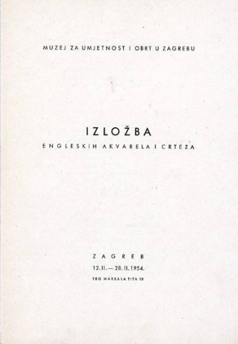 IZL-00007: Izložba engleskih akvarela i crteža