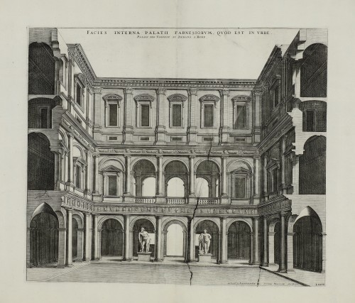 MUO-058281: Unutrašnji izgled  palače Farnese u Rimu: grafika