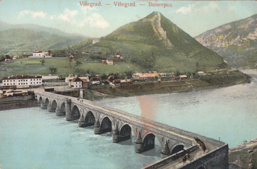 MUO-033759: BiH - Višegrad; Panorama s mostom: razglednica