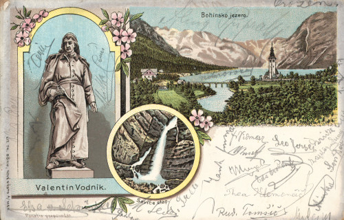 MUO-008745/1222: Bohinjsko jezero - Spomenik Valentinu Vodniku: razglednica