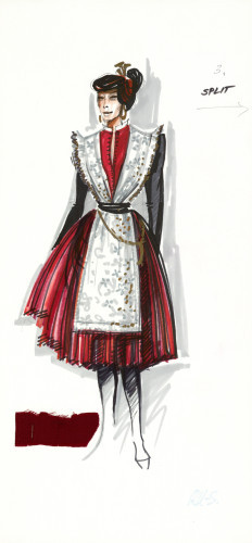 MUO-060774/07: Stilizacija hrvatskih nošnji, Split: skica